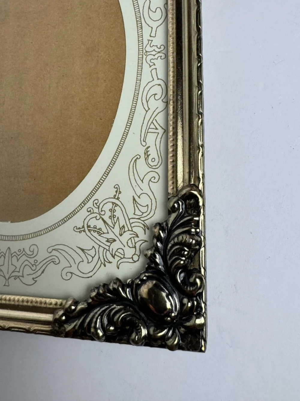 Vintage Antique French Oval Double Picture Frame Ornate Baroque Victorian Style